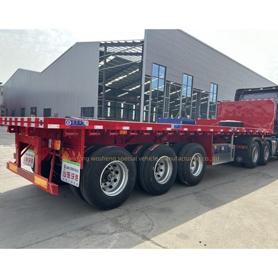 3 or 4axle Ship Cargo and 20ft 40ft Container Flatbed Trailer with 50tons Max Payload