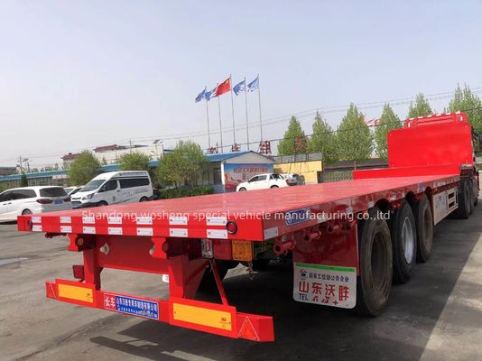 3 or 4axle Ship Cargo and 20ft 40ft Container Flatbed Trailer with 50tons Max Payload