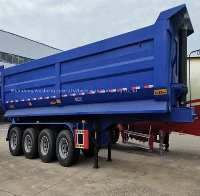 Wosheng 3 Axles 4 Axles Semi-Trailer 60 tons Rear Dump Hydraulic Cylinder Tipper Truck Trailers