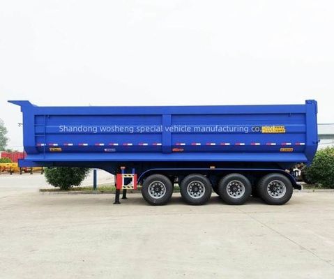 Wosheng 3 Axles 4 Axles Semi-Trailer 60 tons Rear Dump Hydraulic Cylinder Tipper Truck Trailers