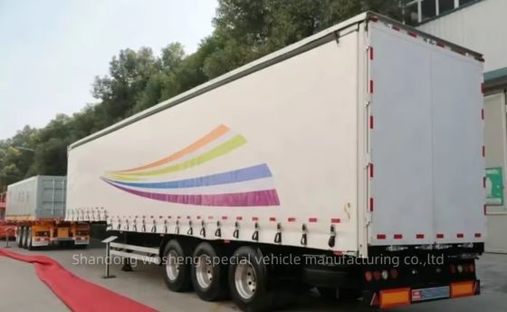 WS Customizable Tri-axle Canvas Side Curtain Container Semi-Trailer Customer's Request