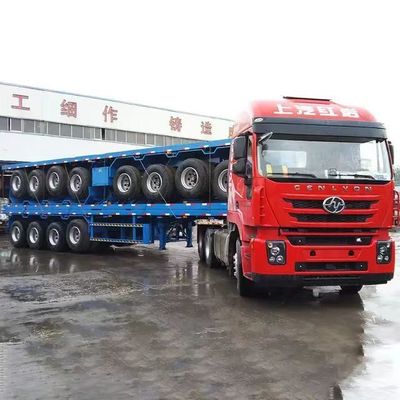 Multifunctional Flat Transfer Container Flatbed Semi Trailer with Triangle Tire Specs