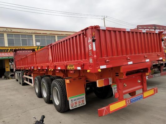 Steel Bulk Cargo Transport Semi-Trailer with Side Wall and Mechanical Suspension