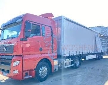 Steel Enclosed Box Body Curtain Side Van Truck Semi Cargo Trailer for Russian Market