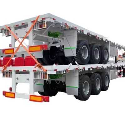 3pc Axle Air Drum Brake Transfer Container Flat Bed Semi Trailer with Durable Material