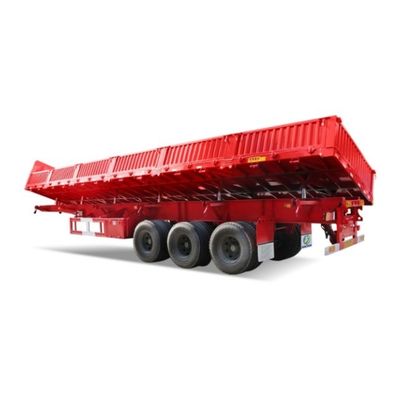 WS 3 Axles Side Dump Semi Trailer for Sand Stone Grain Transporting 7 Ton Dump Trailer