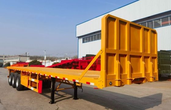 3pc Axle Air Drum Brake Transfer Container Flat Bed Semi Trailer with Durable Material