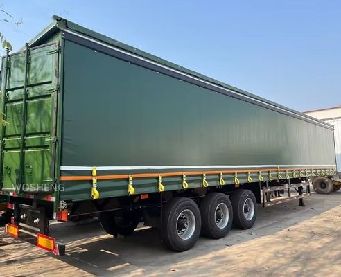 Top Sell Customer's Request Semi-Trailer with 3 Axles 40ft 45ft Green Side Curtain