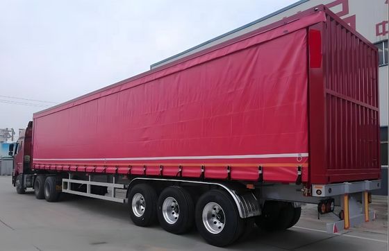 Dual Line Brake System WABCO Tri Axles 60 Tons Side Curtain Trailer for Transport