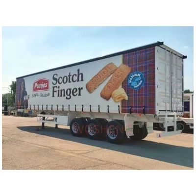 Tri-axle 40ft 45ft Curtain Side Tarpaulin Fabric Semi Trailer for Drinks and Vegetables