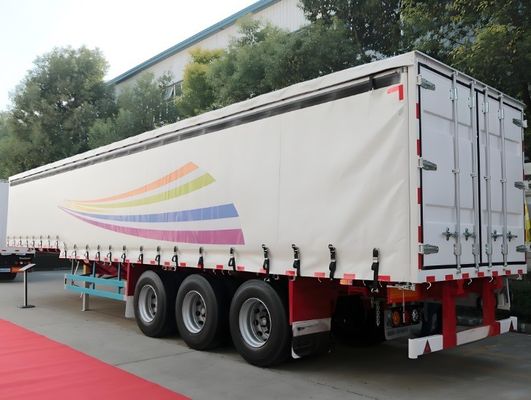 Tri-axle 40ft 45ft Curtain Side Tarpaulin Fabric Semi Trailer for Drinks and Vegetables