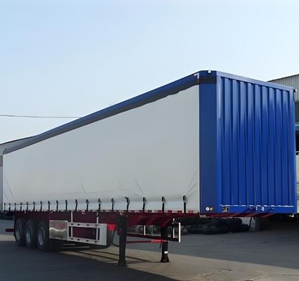 Tri-axle 40ft 45ft Curtain Side Tarpaulin Fabric Semi Trailer for Drinks and Vegetables