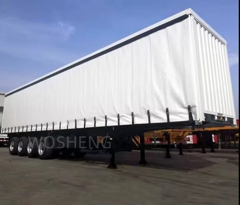 Tri-axle 40ft 45ft Curtain Side Tarpaulin Fabric Semi Trailer for Drinks and Vegetables