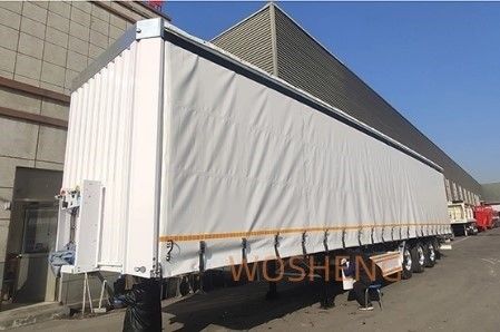 Tri-axle 40ft 45ft Curtain Side Tarpaulin Fabric Semi Trailer for Drinks and Vegetables
