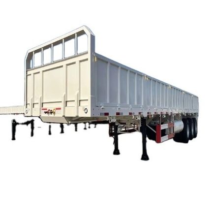 White Side Wall Semi-Trailer for Sand Stone Bulk Cargo 3 Axle 50 Tons Capacity