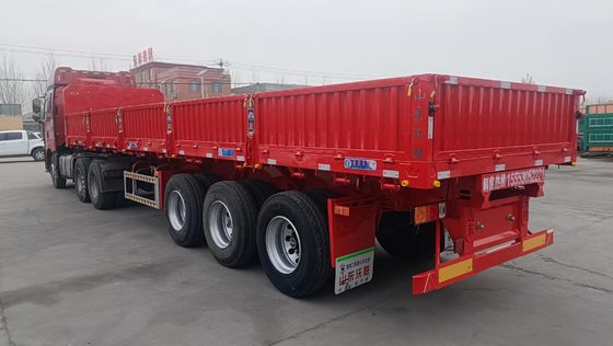 Durable 3 Axles Hydraulic Side Tipper Dump Semi-Trailer with 10 Layer Leaf Spring