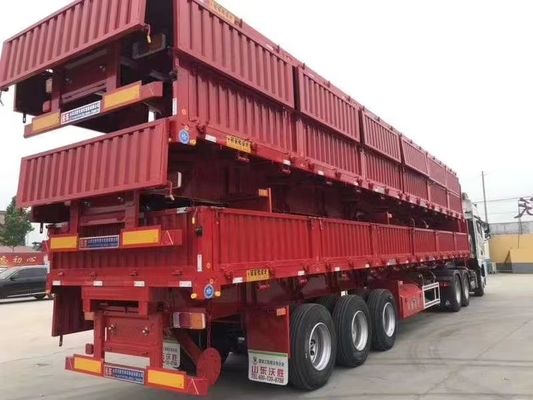 Durable 3 Axles Hydraulic Side Tipper Dump Semi-Trailer with 10 Layer Leaf Spring