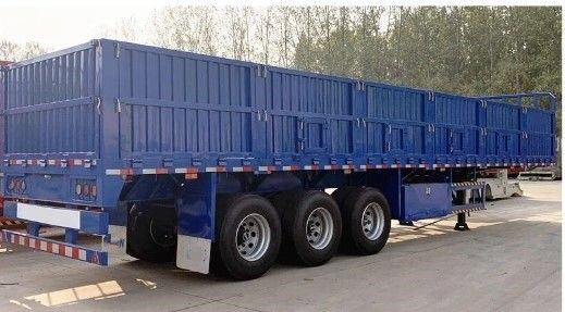3 Axle 50 Tons Side Wall Semi Trailer Cargo Transport with Tire 12.00R22.5 Optional