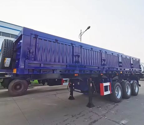 Tri-Axle Hydraulic Lift Side Tipper Side Dump Semi Trailer with Max Payload 30-100T