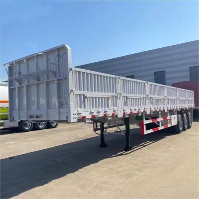 Design 3 Axles Side Wall Semi Trailer Cargo Transport Fence Type Flatbed Semi Trailer