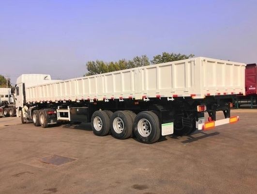 Wosheng Side Dump Semi-Trailer with 90 w mm*13/16 thickness mm Leaf Spring and Tri-Axle