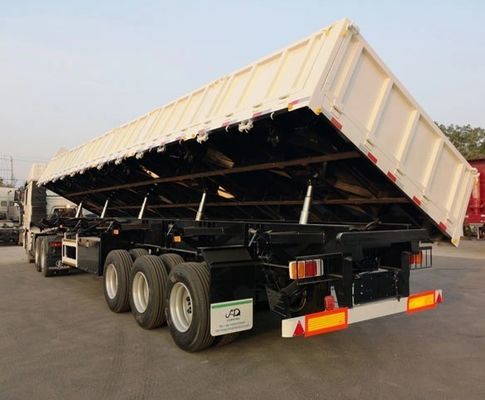 Wosheng Side Dump Semi-Trailer with 90 w mm*13/16 thickness mm Leaf Spring and Tri-Axle
