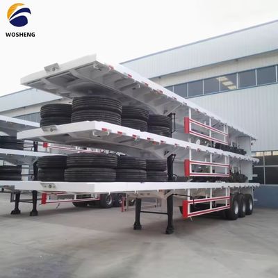 Truck Trailer 3 Axle 40 ft Flatbed Semi Trailer with Steel Materials and 9.0-22.5 Rim