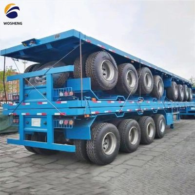 Truck Trailer 3 Axle 40 ft Flatbed Semi Trailer with Steel Materials and 9.0-22.5 Rim
