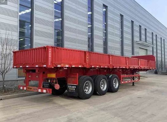 Wosheng Tri-Axle Side Dump Trailer with Hydraulic Lift and 13000*2550*2900mm Dimensions