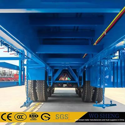 Semi-Trailer with 3 Axles Loading 30-80 Tons Container Carrier Flatbed Truck Trailer