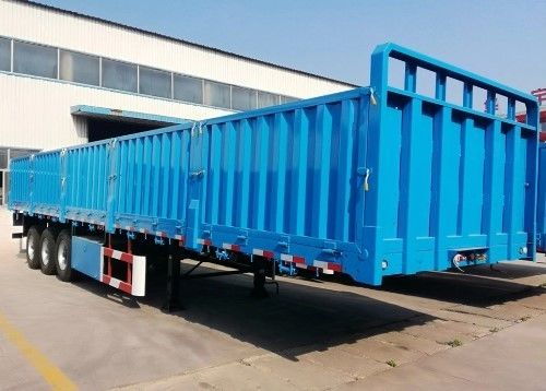 3 Axles Drop Side Wall Semi-Trailer Suitable for Transporting Cargo Fence Design