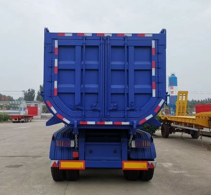 Rear Dump Style Semi-Trailer Wosheng 4 Axles Hydraulic End Tipper Semi Truck Trailer