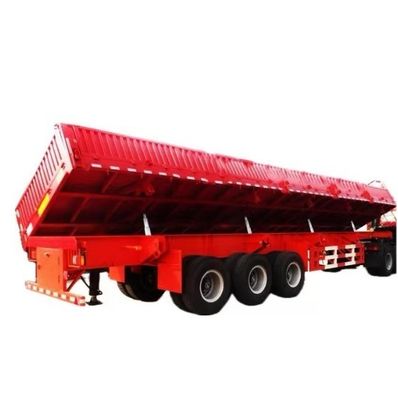 Directly Sell Tri-Axle Hydraulic Lift Side Tipper Side Dump Semi Trailer with Design