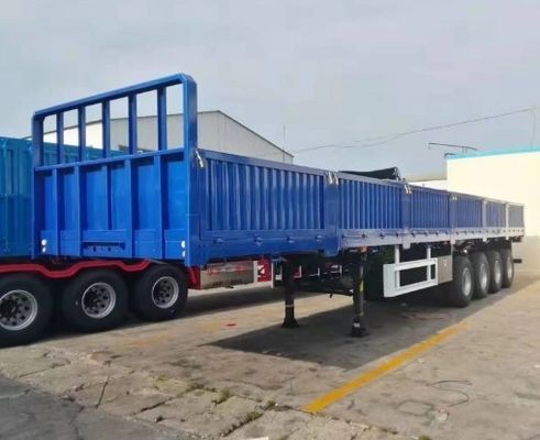 3 Axles Drop Side Wall Semi-Trailer Suitable for Transporting Cargo Fence Design