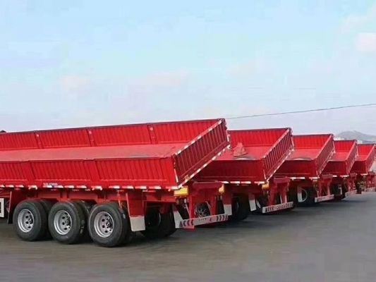 Directly Sell Tri-Axle Hydraulic Lift Side Tipper Side Dump Semi Trailer with Design