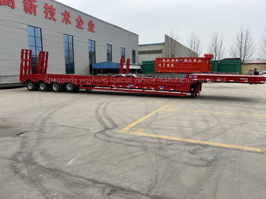 Direct 4 Axles 16 Wheels Low Bed Semi Trailer with Max Payload of 30TON/60TON/80TON/100TON