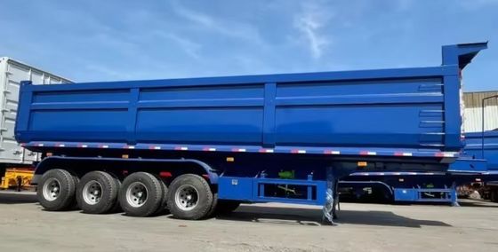 4 Axles U-type Hydraulic Rear Dump Semi Trailer with 12.00R22.5/11.00R20 Tires