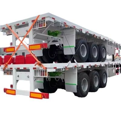 30-80 Tons 2 3 4 Axles 20 40 45 Feet Flat Bed Semi Trailer with and Customizable Size