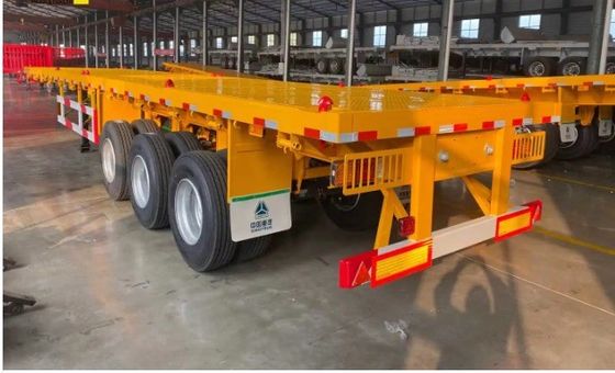 30-80 Tons 2 3 4 Axles 20 40 45 Feet Flat Bed Semi Trailer with and Customizable Size