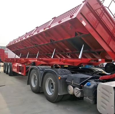 30-100 tons payload side tipping semi trailer 13000x2550x2900 for truck and bulk cargo