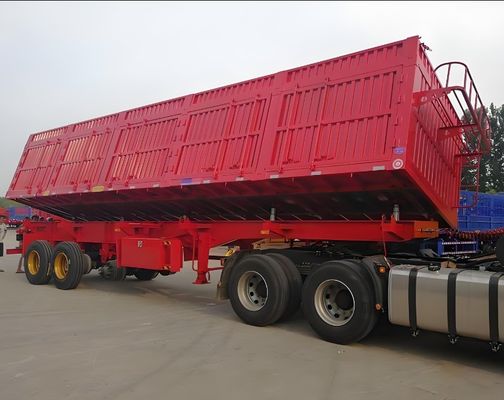 30-100 tons payload side tipping semi trailer 13000x2550x2900 for truck and bulk cargo