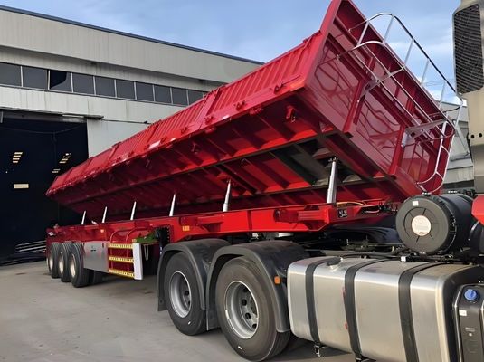 30-100 tons payload side tipping semi trailer 13000x2550x2900 for truck and bulk cargo
