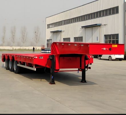 30-120 Tons Lowboy Steel Lowbed Semi Trailer with High Loading Capacity