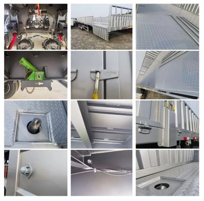3/4 Axle Side Wall Semitrailer Pallet Boxboard Flatbed Trailer with 12.00R22.5 Tires