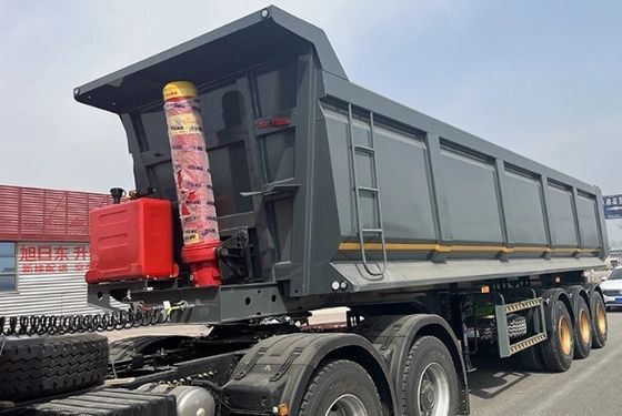 Sand Stone Grain Transporting Rear Dump Semi Trailer for ShanDong WS 3 Axles 20-100Tons