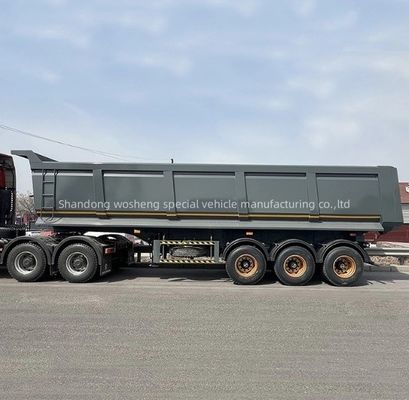 Sand Stone Grain Transporting Rear Dump Semi Trailer for ShanDong WS 3 Axles 20-100Tons