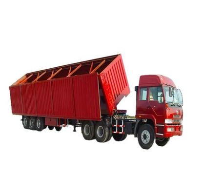 Customers' Request Hydraulic Lift Side Dump Semi Trailer with Tri-axle and Steel Material