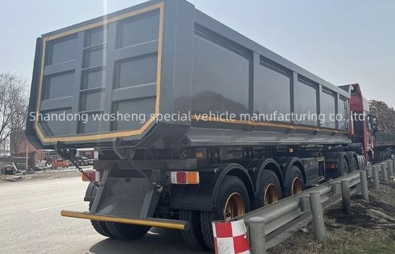 Sand Stone Grain Transporting Rear Dump Semi Trailer for ShanDong WS 3 Axles 20-100Tons