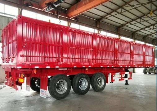 Customers' Request Hydraulic Lift Side Dump Semi Trailer with Tri-axle and Steel Material