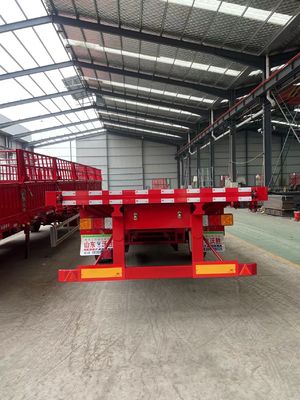 Steel Flatbed Container Semi Trailer With 12 Twist Lock For 2&quot; 50mm or3.5&quot; 90mm King Pin